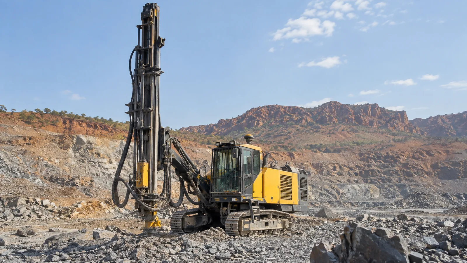 Drilling rig on a mining site